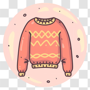 Pink Sweater - Warm Knitted Sweater Cartoon Illustration Transparent PNG