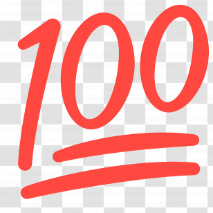 Hundred Points Emoji - 100 Percent Emoji Transparent PNG