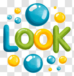 Look Logo - LOOK Bubbly Word Art Transparent PNG
