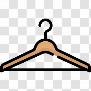 Clothes Hanger - Wooden Hanger In Cartoon Style Illustration Transparent PNG
