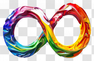 Rainbow Infinity Sign - Colorful Infinity Symbol In Abstract Art Transparent PNG