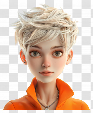 Very Short Pixie Haircuts - Animated Girl With Short Hair Transparent PNG