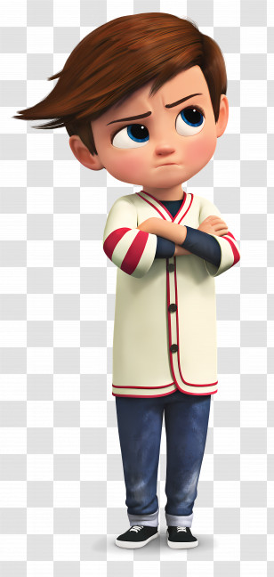 The Boss Baby - Animated Cartoon Boy With Crossed Arms Transparent PNG