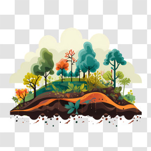 World Soil Day - Forest Ecosystem Cross-Section Illustration Transparent PNG