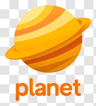 Planet Logo - Shiny Yellow Striped Planet Transparent PNG