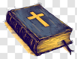 Holy Bible Book - Illustrated Bible With Cross Symbol Transparent PNG