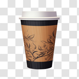 Paper Coffee Cup - Decorative Paper Coffee Cup Transparent PNG