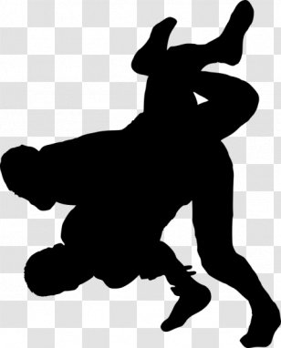Professional Wrestling Silhouette Clip Art - Black And White Transparent PNG