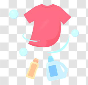 Icon - Red T-shirt With Detergent Bottles Transparent PNG