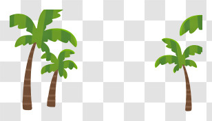 Icon - Cartoon Style Palm Trees Transparent PNG