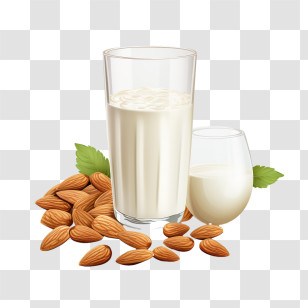 World Plant Milk Day - Almond Milk And Almonds Transparent PNG