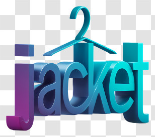 Jacket Logo - 3D 'jacket' Text With Hanger Transparent PNG