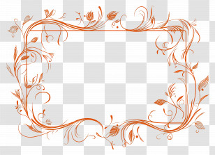 Rectangle Simple Frame - Ornate Decorative Frame With Floral Patterns Transparent PNG