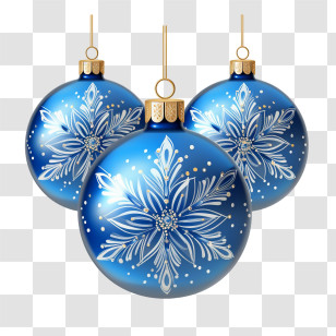 Christmas Balls - Blue Snowflake Pattern Christmas Ornaments Transparent PNG
