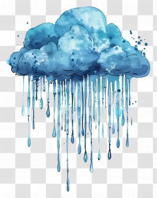 Rain Cloud - Rain Cloud With Falling Drops Transparent PNG