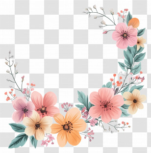 Flower Banner - Colorful Floral Arrangement Transparent PNG