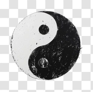 Yin Yang - Yin Yang Symbol With Aged Effect Transparent PNG