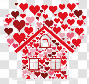 Love Design - Heart House Transparent PNG