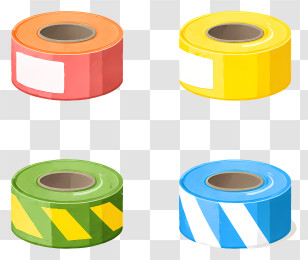 Construction Tape - Bright Adhesive Tapes Set Transparent PNG