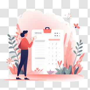 Dear Diary Day - Woman Checking List On Clipboard Transparent PNG