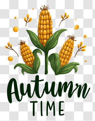 Autumn Logo Word - Autumn Corn Trio Transparent PNG