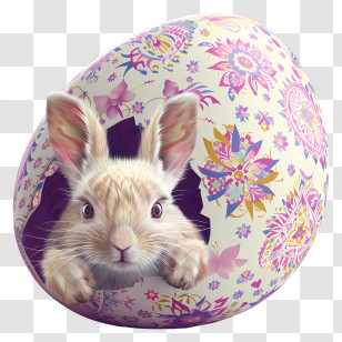 Easter Bunny - Easter Bunny In Decorated Egg Transparent PNG