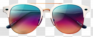 Sunglass - Fashionable Colorful Sunglasses With Gradient Lenses Transparent PNG