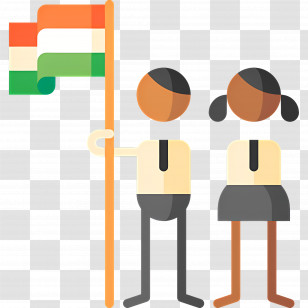 India Flag - Children Holding Indian Flag Transparent PNG