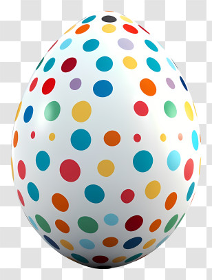 Easter Eggs - Colorful Polka Dot Egg Illustration Transparent PNG