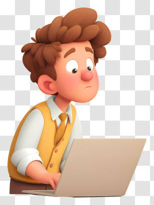 Focused Schoolboy On Task - Focused Worker Using Laptop Transparent PNG