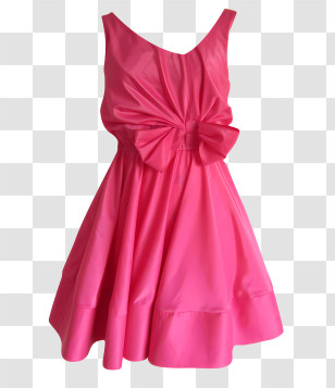 Woman - Elegant Pink Bow Dress For Formal Occasions Transparent PNG