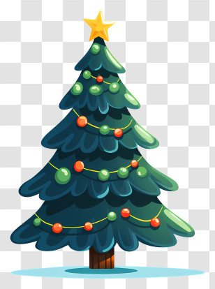 Christmas Tree Ornaments - Festively Decorated Christmas Tree With Ornaments Transparent PNG