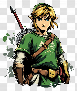 Link - Animated Fantasy Character In Green Outfit Transparent PNG
