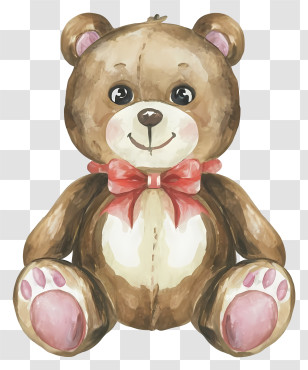 Cartoon - Adorable Brown Teddy Bear Illustration Transparent PNG