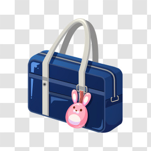 Blue Handbag - Travel Bag With Bunny Keychain Transparent PNG