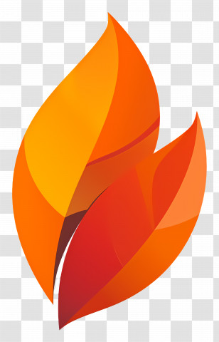 Orange Leaf - Stylish Flame In Orange Abstract Design Transparent PNG