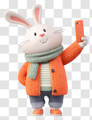 Bunny Taking Selfie - Rabbit Taking Selfie Transparent PNG