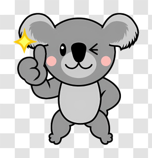Cartoon - Cute Cartoon Koala Winking Transparent PNG