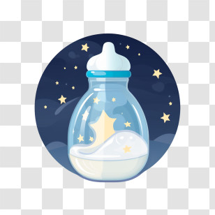 Milk Bottle
 - Baby Milk Bottle With A Starry Night Theme Transparent PNG