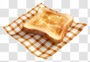 Homemade Bread - Crispy Toasted Bread On Checkered Cloth Transparent PNG