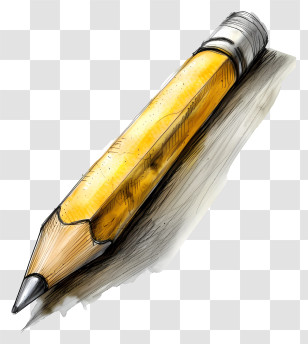 Pencil - Yellow Wooden Pencil Sketch Illustration Transparent PNG