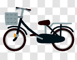Bicycle - Bicycle With A Basket Illustration Transparent PNG
