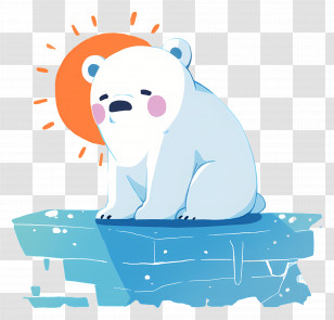 Sad Polar Bear - Sad Polar Bear On Ice Transparent PNG