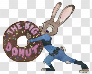 Rabbit Lt. Judy Hopps Officer Clawhauser Nick Wilde Donuts - Walt Disney Company Transparent PNG