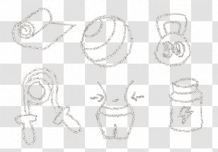 White Drawing Material Pattern - Monochrome Photography - Vector Fitness Equipment Weightlifting Transparent PNG