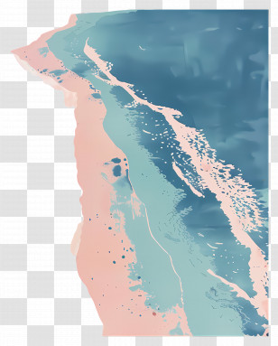 Beach - Abstract Beach With Ocean Waves Transparent PNG