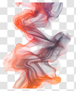 Orange Smoke - Red And Orange Abstract Smoke Design Transparent PNG