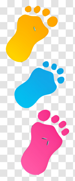 Footprints - Colorful Footprints In Artistic Style Transparent PNG
