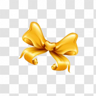 Shoelace Knot Gold Ribbon - Vector Golden Bow Transparent PNG