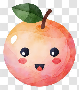 Cartoon Orange - Adorable Smiling Peach Cartoon Transparent PNG